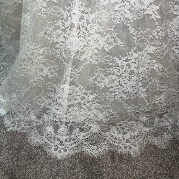 Wtoo by Watters Charlotte Strapless Basque-Waist A-Line Lace Wedding Gown - Picture 5 of 12